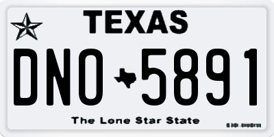 TX license plate DNO5891
