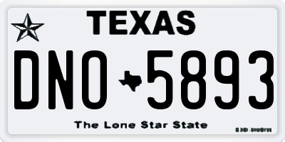 TX license plate DNO5893