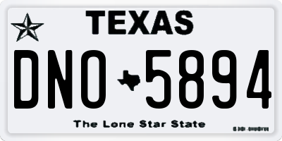 TX license plate DNO5894
