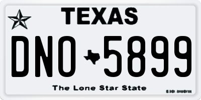 TX license plate DNO5899