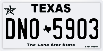 TX license plate DNO5903