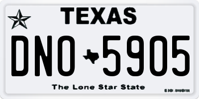 TX license plate DNO5905