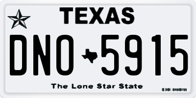 TX license plate DNO5915