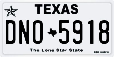TX license plate DNO5918