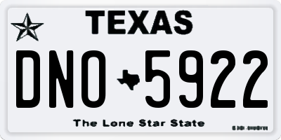 TX license plate DNO5922
