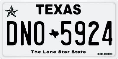 TX license plate DNO5924