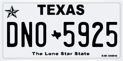 TX license plate DNO5925