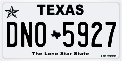 TX license plate DNO5927