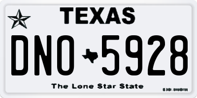 TX license plate DNO5928