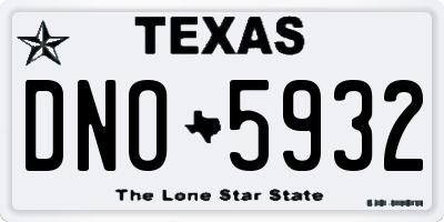 TX license plate DNO5932