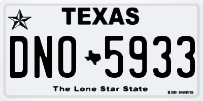 TX license plate DNO5933
