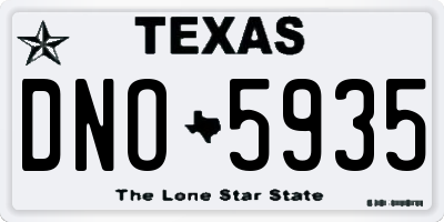 TX license plate DNO5935
