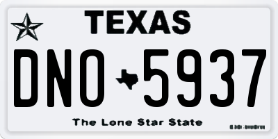 TX license plate DNO5937