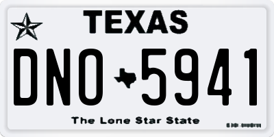 TX license plate DNO5941