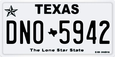 TX license plate DNO5942