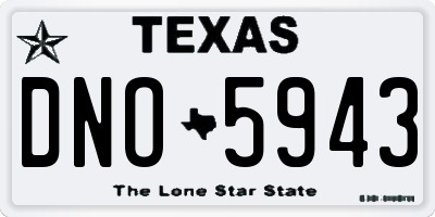 TX license plate DNO5943