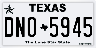 TX license plate DNO5945