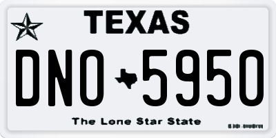 TX license plate DNO5950
