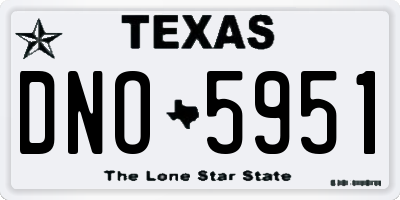 TX license plate DNO5951