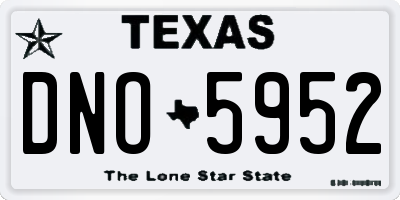 TX license plate DNO5952