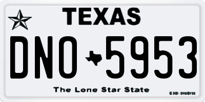 TX license plate DNO5953