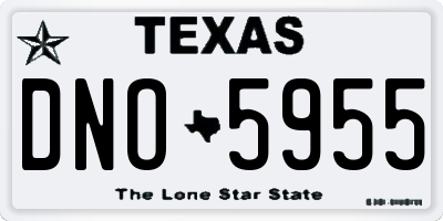 TX license plate DNO5955