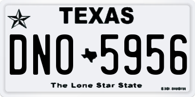 TX license plate DNO5956