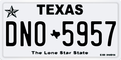 TX license plate DNO5957