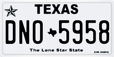 TX license plate DNO5958