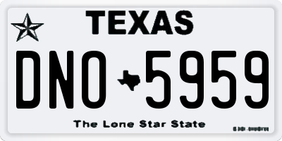 TX license plate DNO5959