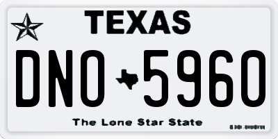 TX license plate DNO5960