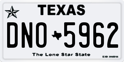 TX license plate DNO5962