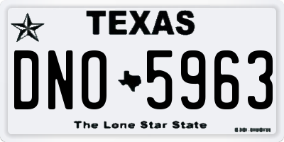 TX license plate DNO5963