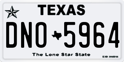 TX license plate DNO5964