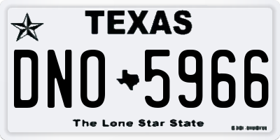 TX license plate DNO5966