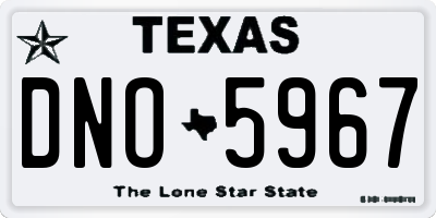 TX license plate DNO5967
