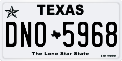 TX license plate DNO5968