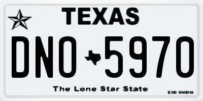 TX license plate DNO5970