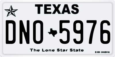 TX license plate DNO5976