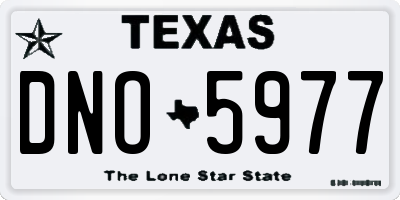 TX license plate DNO5977