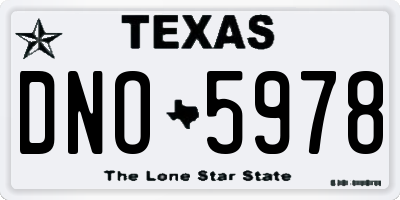 TX license plate DNO5978