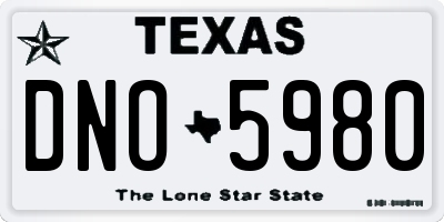 TX license plate DNO5980