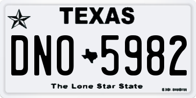 TX license plate DNO5982