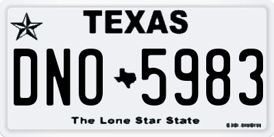 TX license plate DNO5983