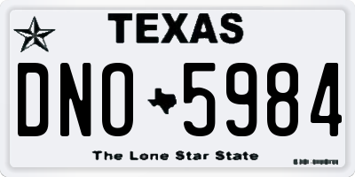 TX license plate DNO5984