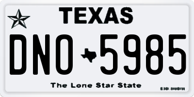 TX license plate DNO5985