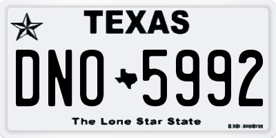 TX license plate DNO5992