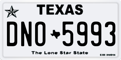 TX license plate DNO5993