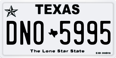 TX license plate DNO5995