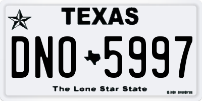 TX license plate DNO5997